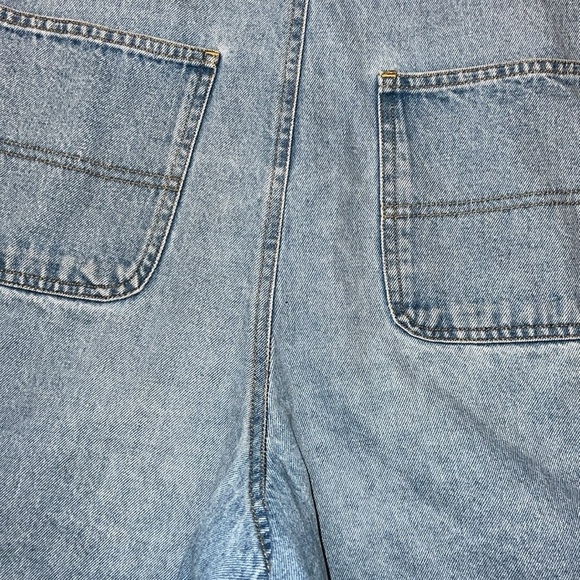 RARE EUC Vintage 90’s Disney Americana Mickey Mouse Flag Denim Jumper Medium - Picture 5 of 9